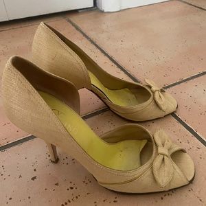 Valentino heels - tan with a bow